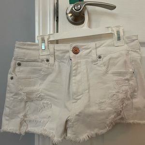 White Ripped American Eagle Shorts